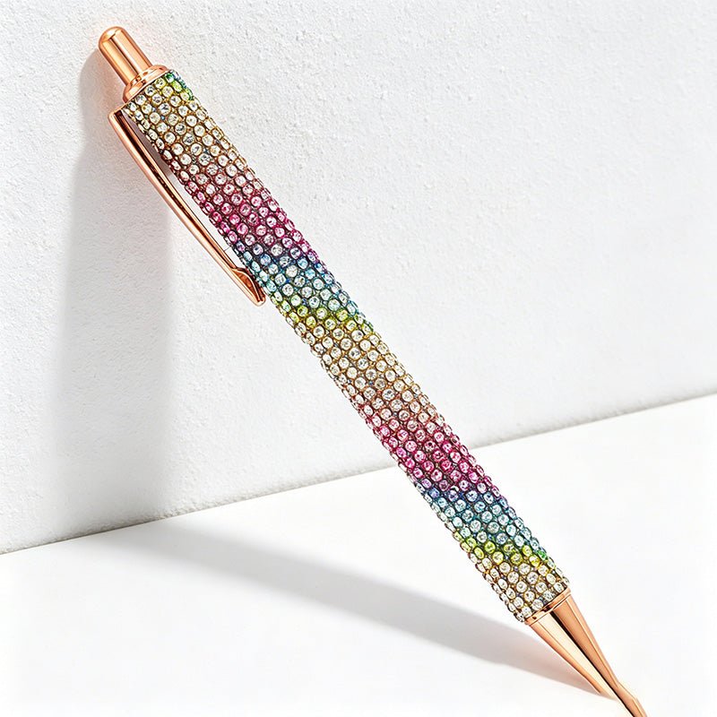 Bling Bling Rhinestone Retractable Ballpoint Pen – Luxury Metal Gift Pen for Office, School & Wedding