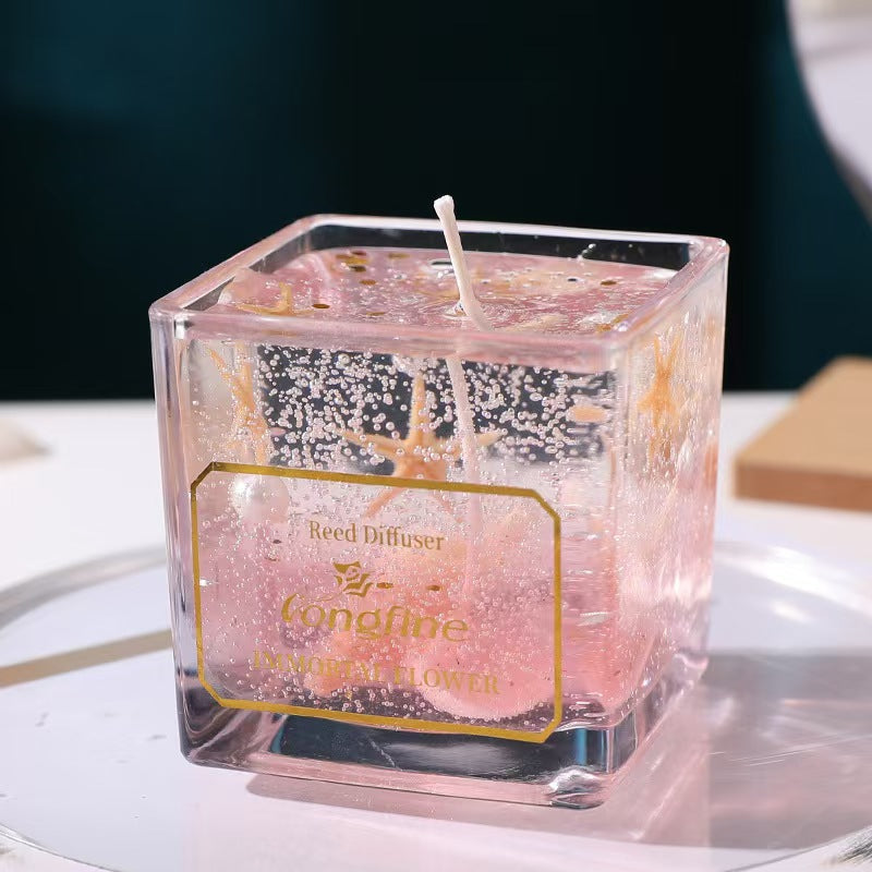 Clear Glass Jelly Wax Scented Candle for Home Decor