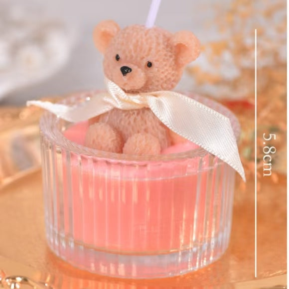 Glass Cup Bear Scented Candle