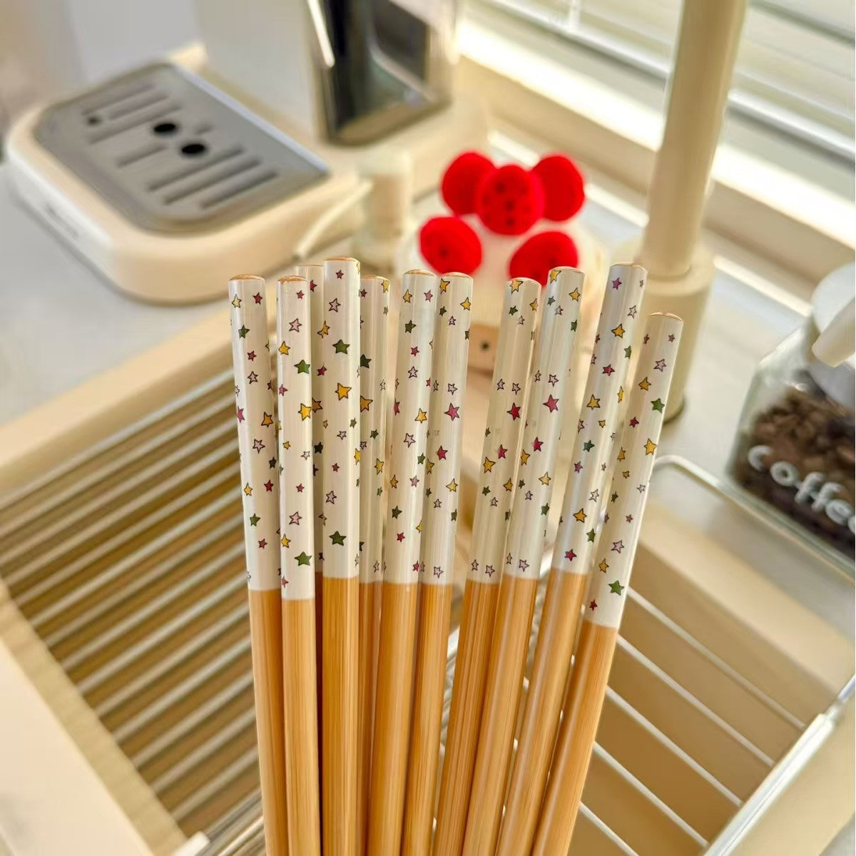 24cm Bamboo Chopsticks Pattern Reusable Tableware