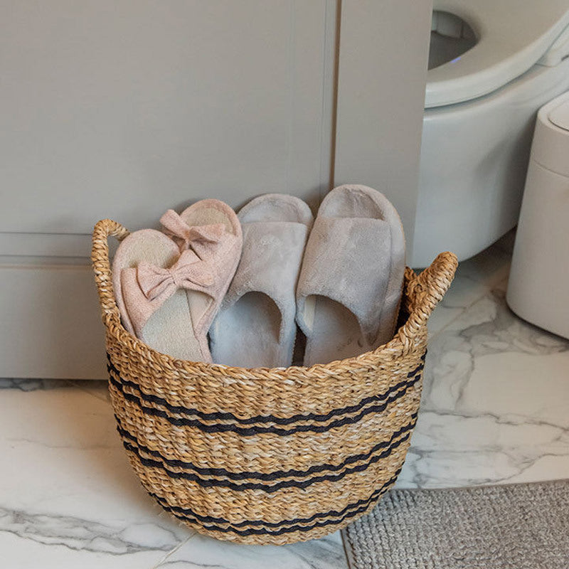 Japanese Style Woven Straw Storage Basket – Natural Organizer Basket for Home & Daily Storage