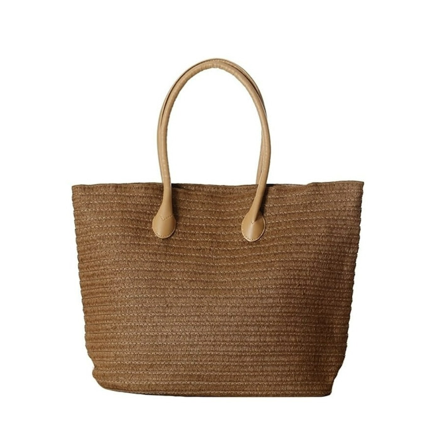 Small Woven Straw Bag – Paper Fiber Mini Handbag with Soft Peach Skin Lining