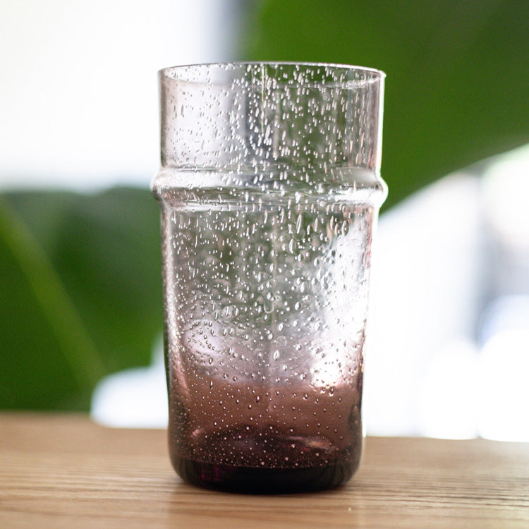 Rose Colored Hand Blown Glass Tumbler – Luxury Soda Lime Glass Cup with Custom Logo Option