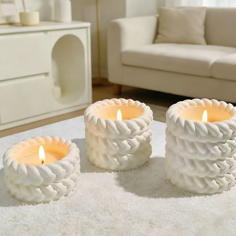 Handcrafted Jute Geometric Scented Candle