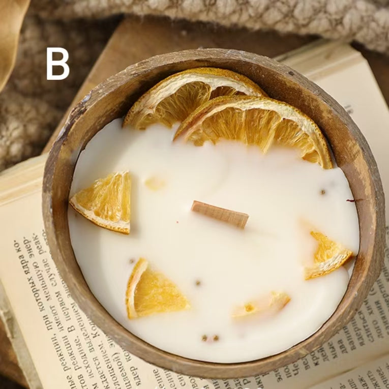 Dried Flower Coconut Bowl Candle