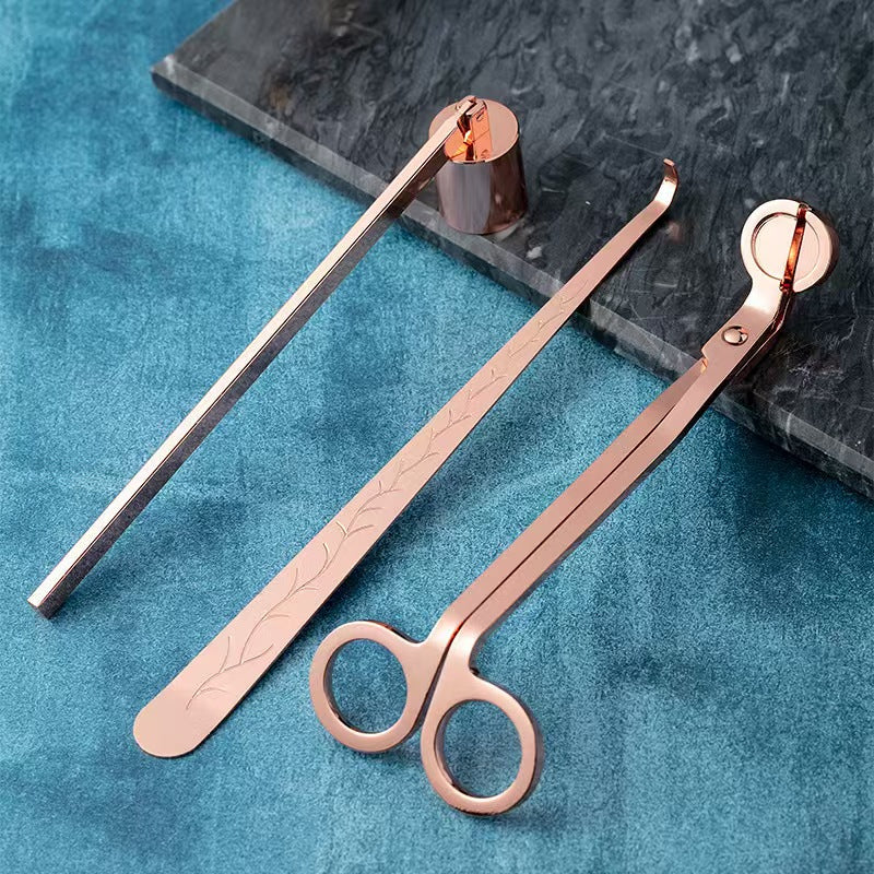 3 Piece Candle Care Set Wick Trimmer Snuffer and Lighter