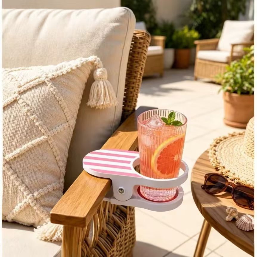 Portable Cup Holder Clip – Adjustable Drink Holder Clamp for Outdoor Tables, Chairs & Desks