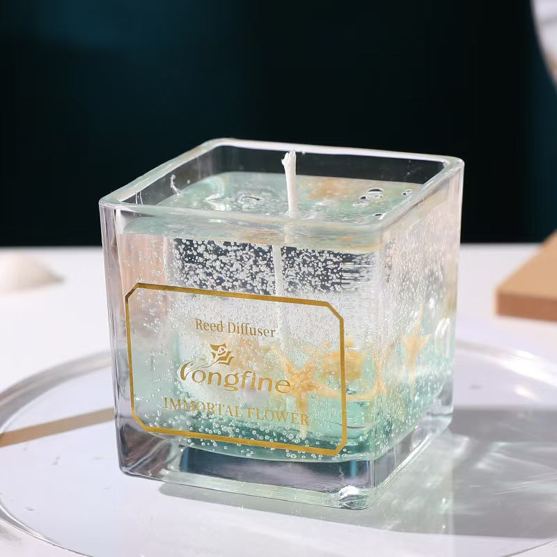 Clear Glass Jelly Wax Scented Candle for Home Decor