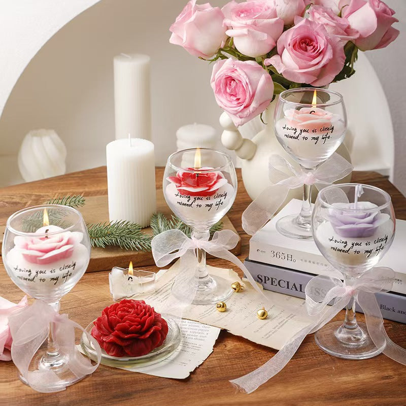 Stemmed Glass Soy Wax Candle Gift Set