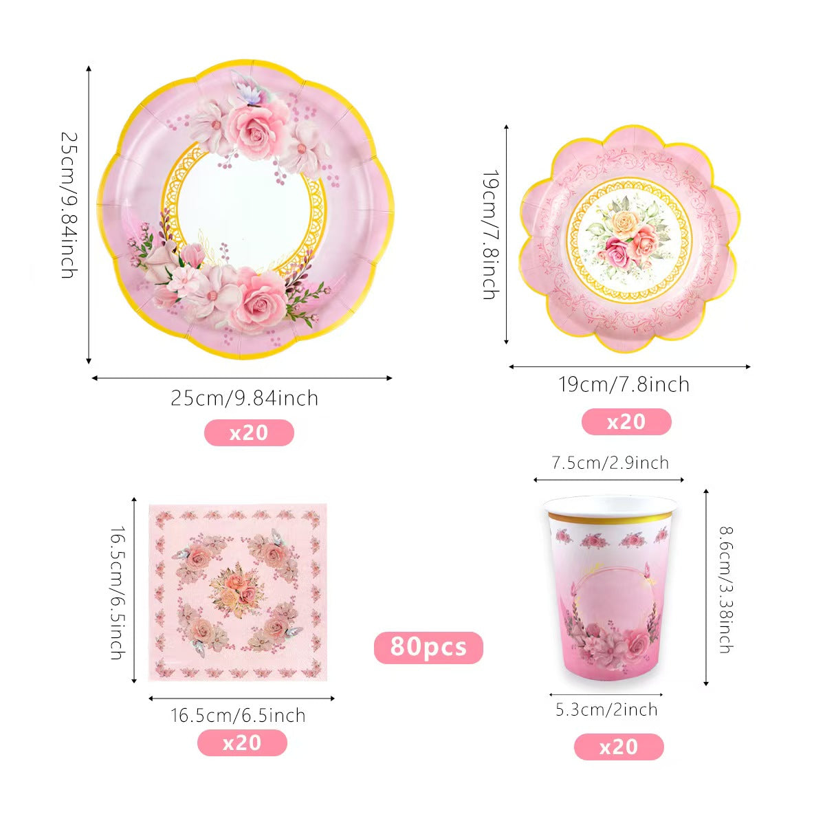 Spring Tea Party Disposable Tableware Set
