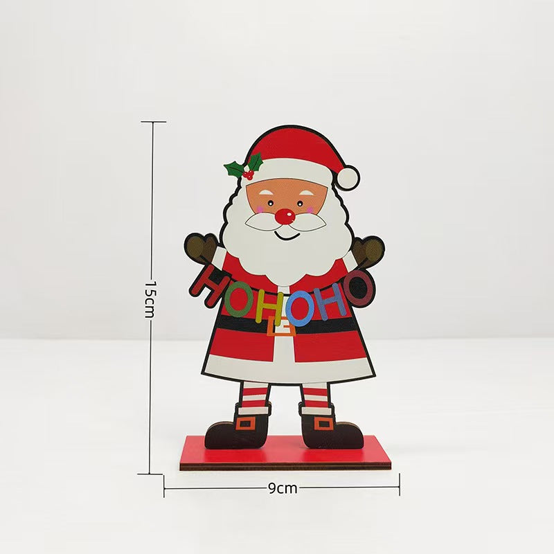 Wood Christmas Table Decor DIY Scene Display Ornament