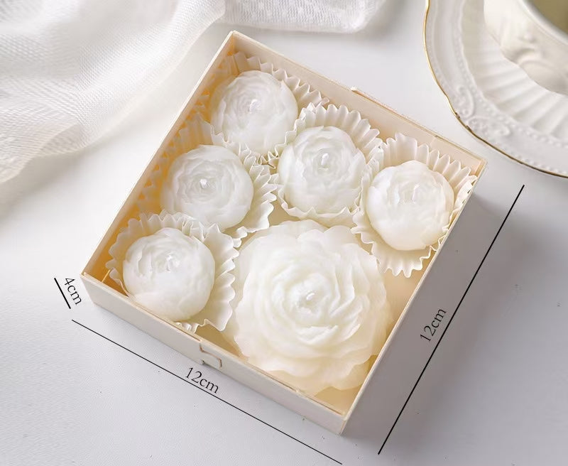 Peony Flower Scented Candle Set