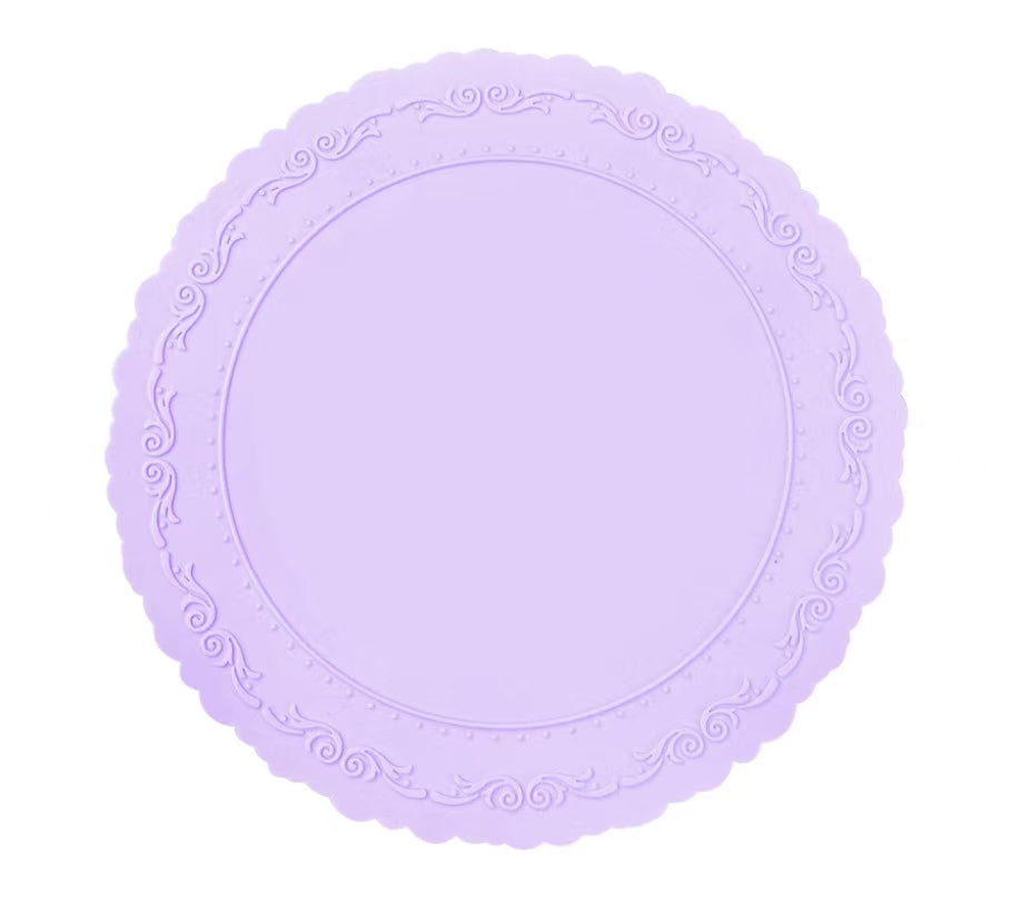 Retro Embossed Silicone Placemat Non Slip Heat Resistant Table Mat Vintage Style Dining Table Protector