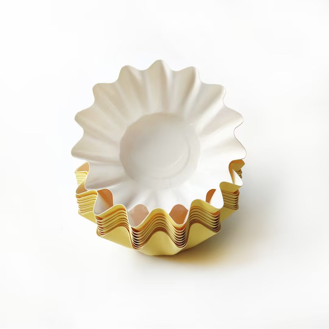 Disposable Paper Cup – Eco-Friendly Ripple Design Party & Dessert Serving Cups