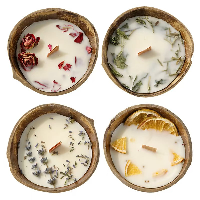 Dried Flower Coconut Bowl Candle