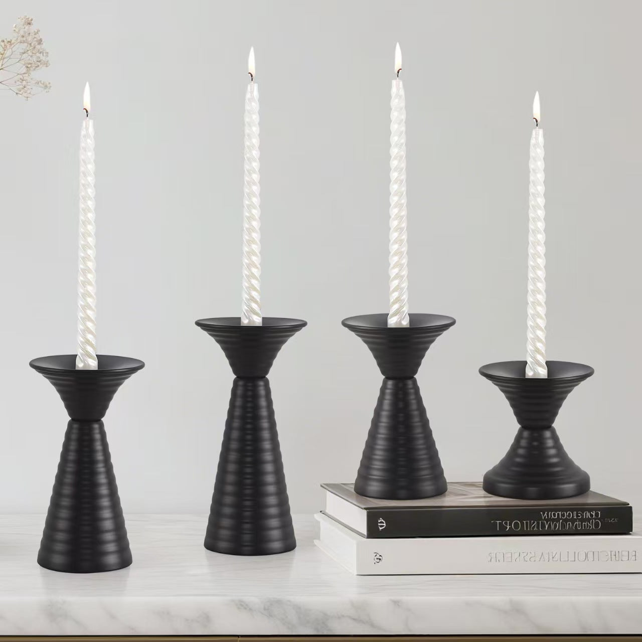 Twisted Thread Candleholder Birthday Party Decor, Heavy Duty Exquisite Iron Ornament
