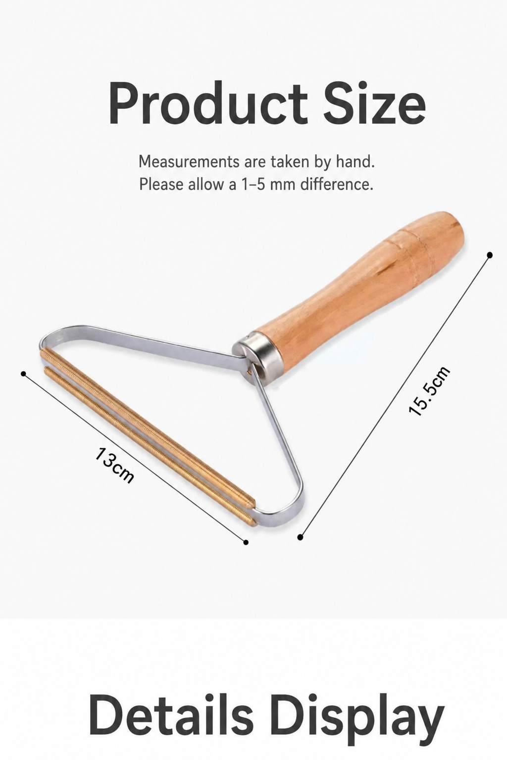 Reusable Pet Hair Remover Roller – Wooden Handle Copper Edge Lint Remover for Clothes, Carpet & Furniture