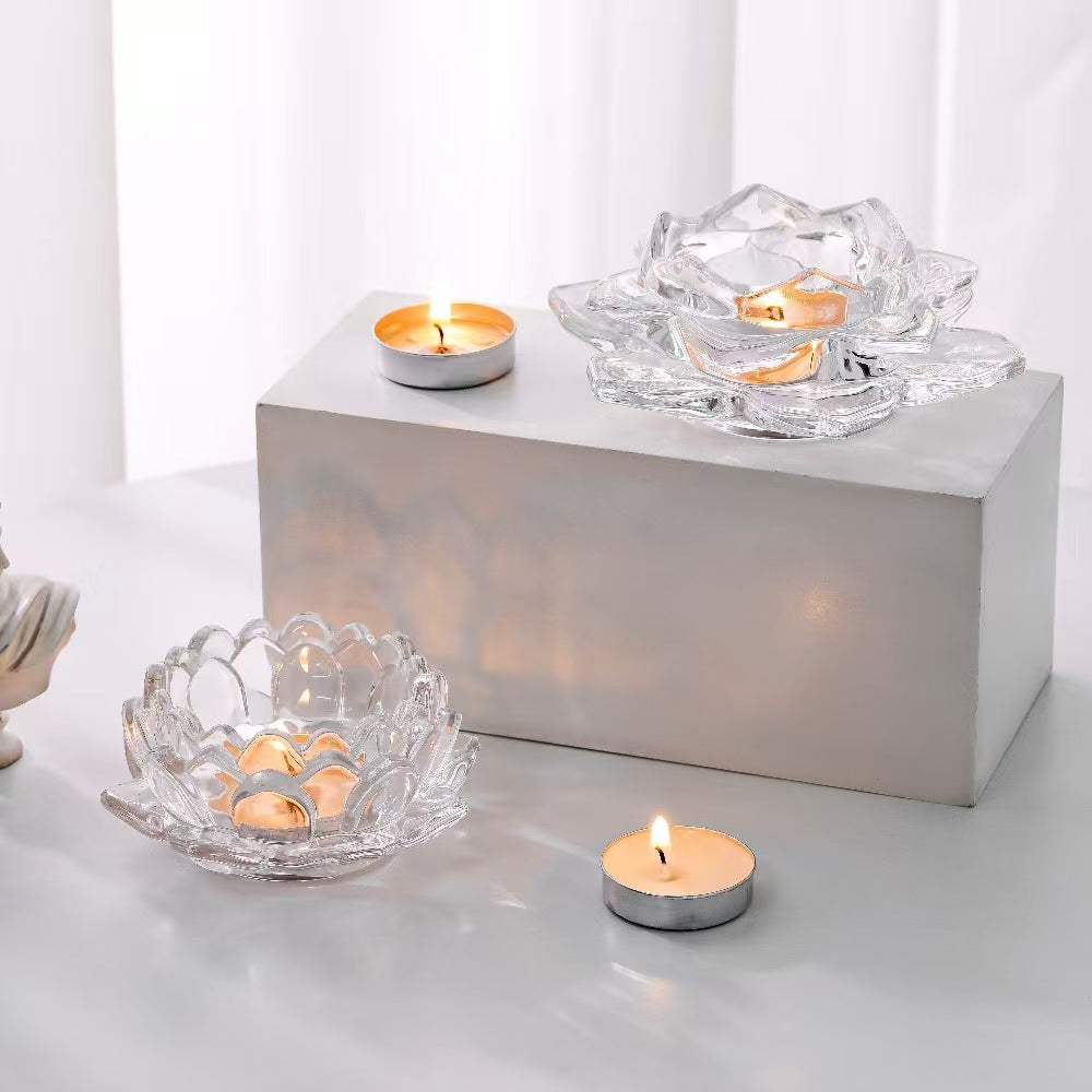 Lotus Glass Candle Holder