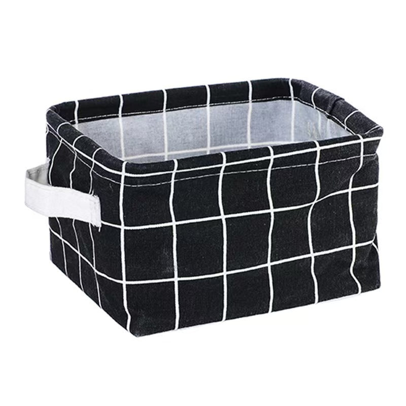 Foldable Cotton Linen Storage Basket Desktop Organizer Box