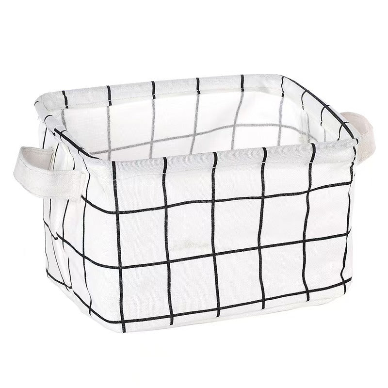 Foldable Cotton Linen Storage Basket Desktop Organizer Box