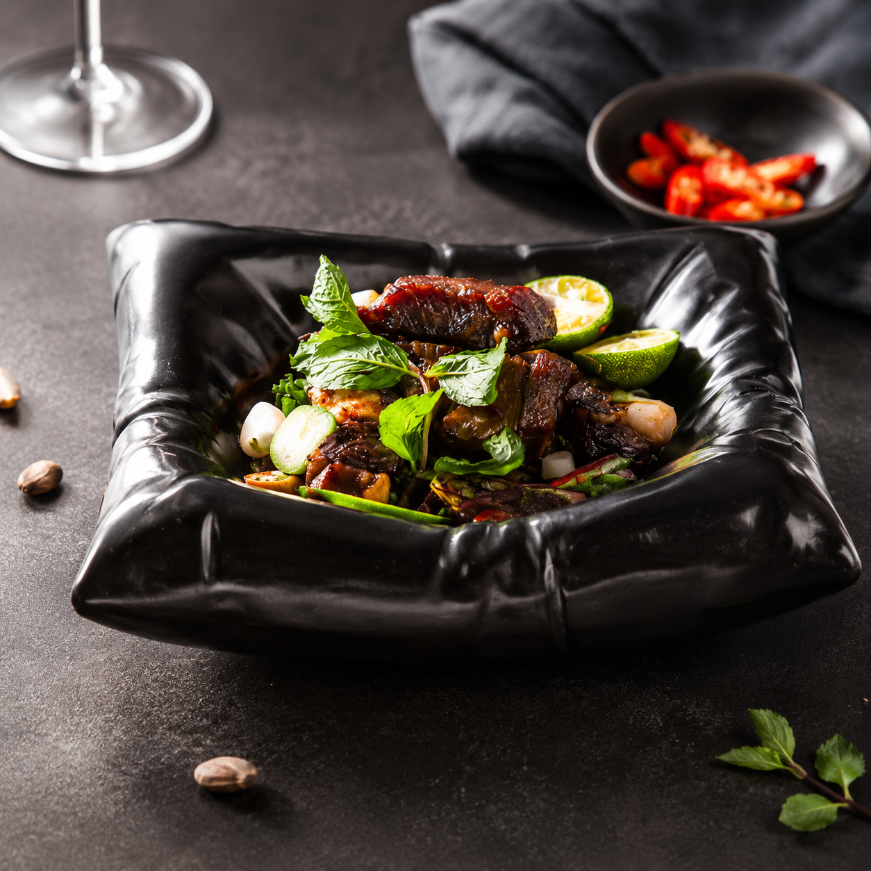 Reactive Glaze Ceramic Plate – Modern Culinary Presentation Serving Plate