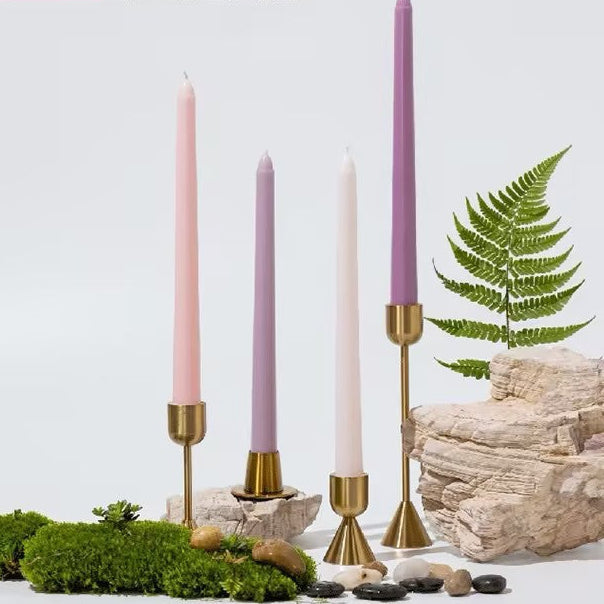 10” Colored Taper Candles, Smokeless Paraffin, 25cm – Set of 4