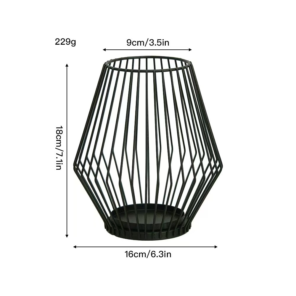 Lantern Style Metal Candleholder, Ambient Iron Decor