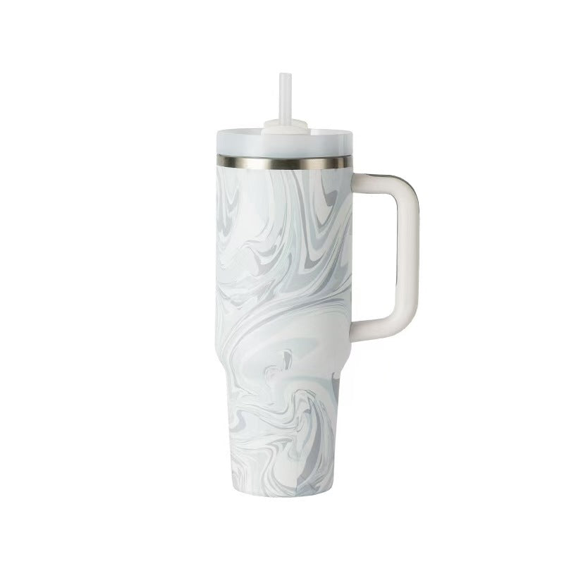 40oz Stainless Steel Insulated Tumbler With Lid & Straw Extra Large Capacity Travel Ice Mug Double Wall Vacuum Hot Cold Drink Cup Portable Customizable Fashion Water Bottle