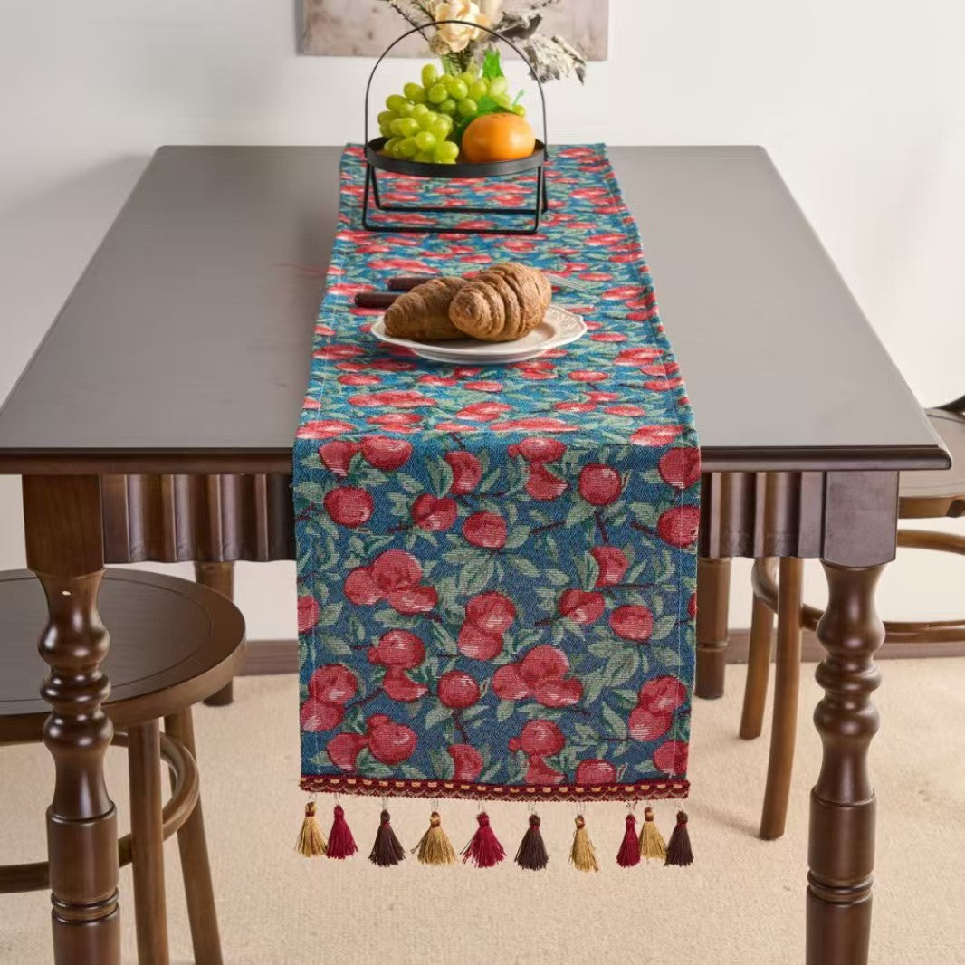 Boho Tassel Table Runner Ethnic Decorative Table Cover