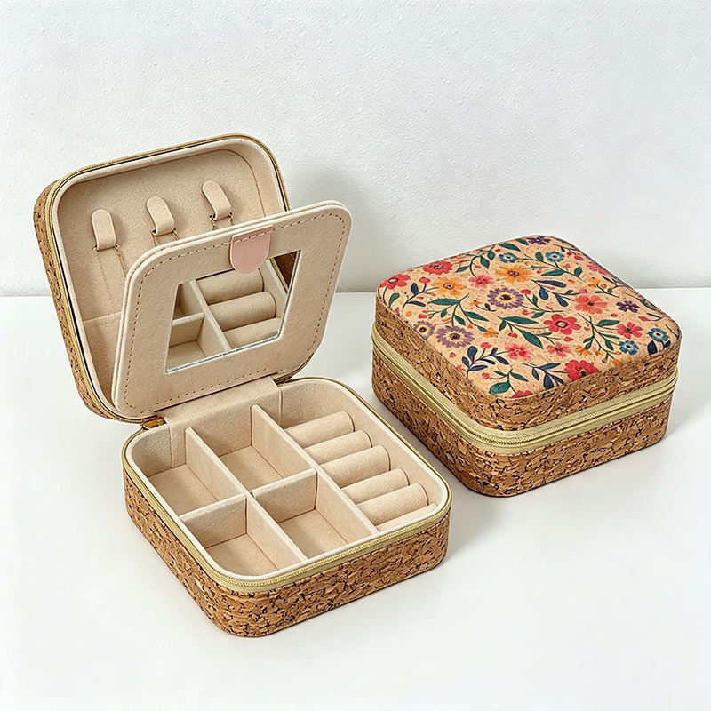 Patterned Travel Jewelry Case – Stackable Organizer for Necklaces & Accessories