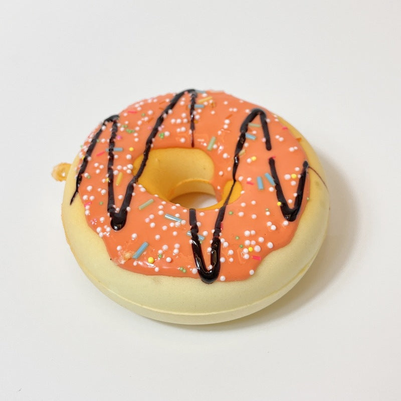 8cm Donut Bread Squishy Toy – Slow Rising PU Stress Relief Keychain & Decor