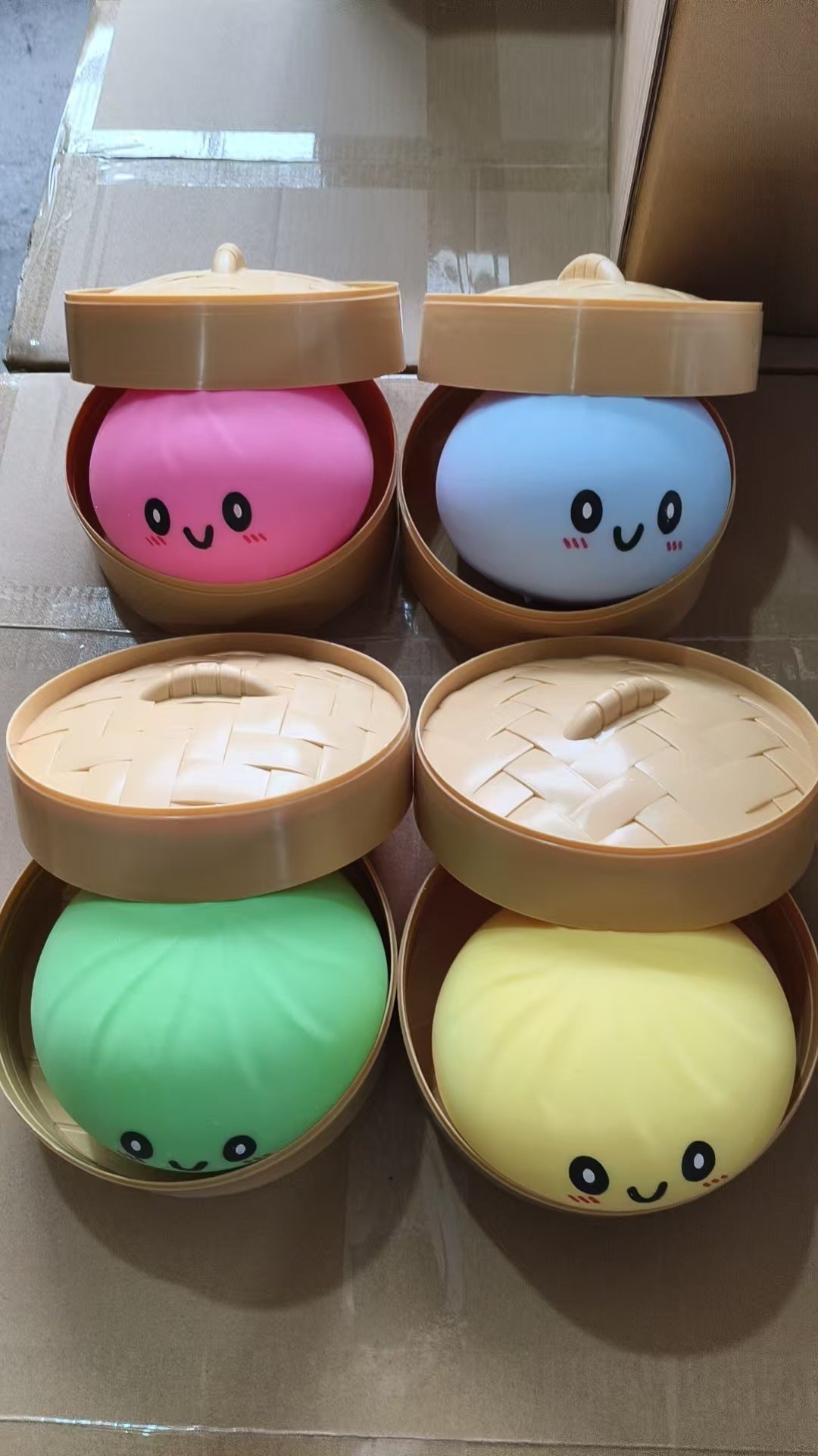 Smiley Bao Bun Squishy Toy – Jumbo Slow Rising Stress Relief Toy