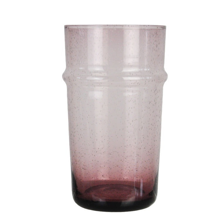 Rose Colored Hand Blown Glass Tumbler – Luxury Soda Lime Glass Cup with Custom Logo Option