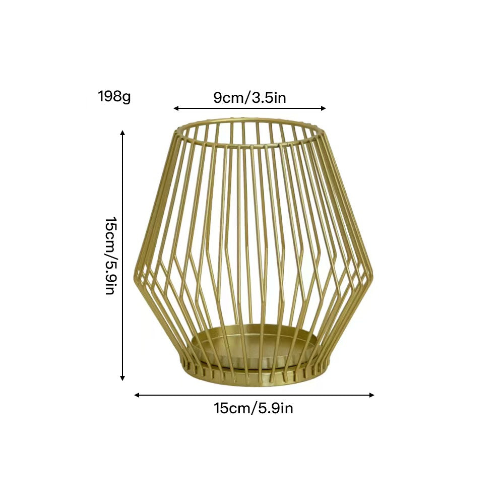 Lantern Style Metal Candleholder, Ambient Iron Decor