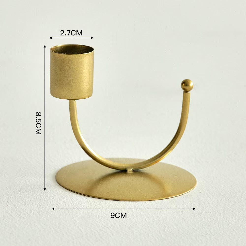 Geometric Iron Metal Candleholder, Modern Home Decor