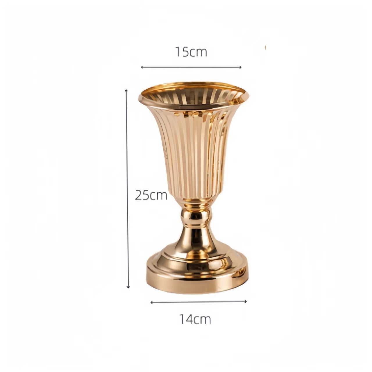 Iron Candleholder Flower Vase Container Metal Decor, Heavy Duty Exquisite Ornament