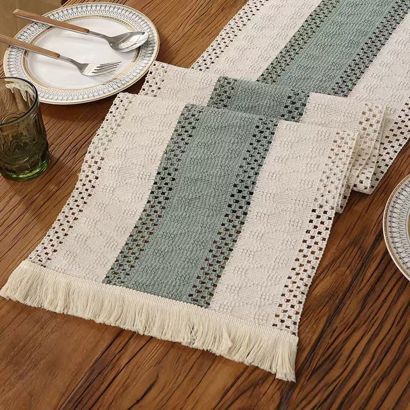 Striped Placemat with Jute Trim Decorative Table Mat