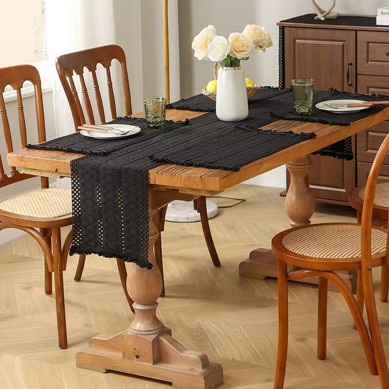 Striped Placemat with Jute Trim Decorative Table Mat