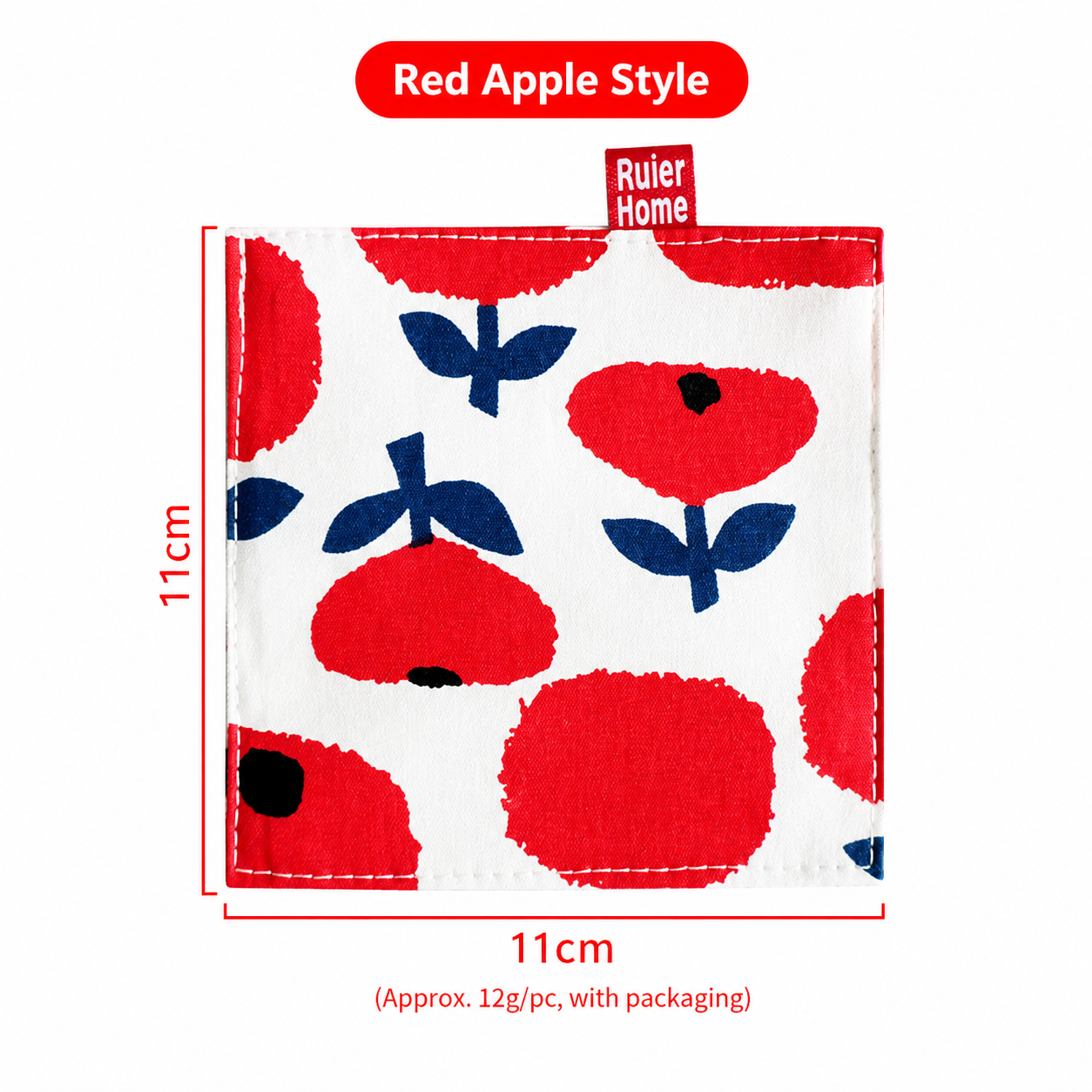 Countryside Floral Print Double Layer Square Fabric Coaster, Heat Resistant Mug and Tea Cup Mat