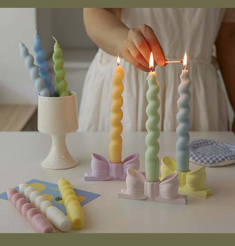 Spiral Twist Decorative Taper Candle
