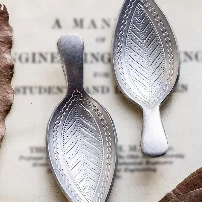 Vintage Leaf Embossed Stainless Steel Teaspoon