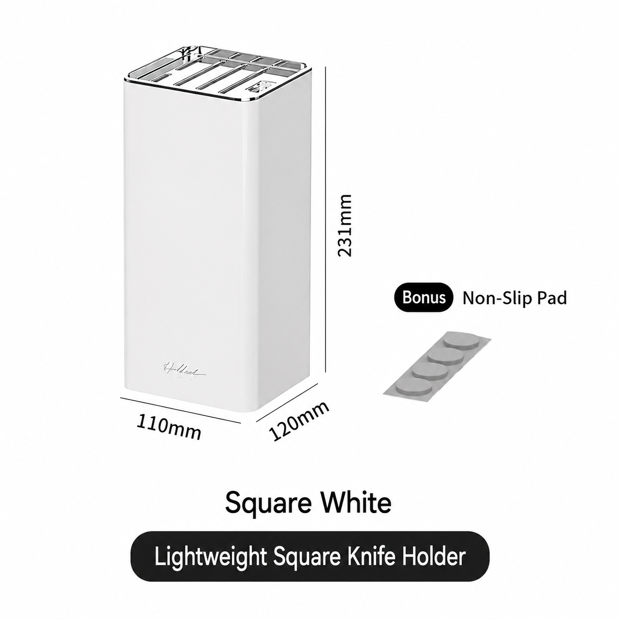 Square Kitchen Knife Holder Organizer, Multifunctional Slot Storage Rack for Knives & Scissors
