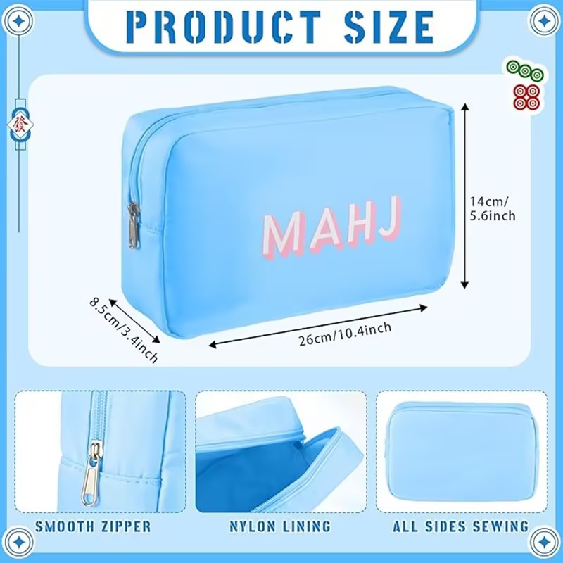 Portable Mahjong Storage Bag – Large Capacity Zipper Organizer Pouch for Travel, Home & Daily Storage
