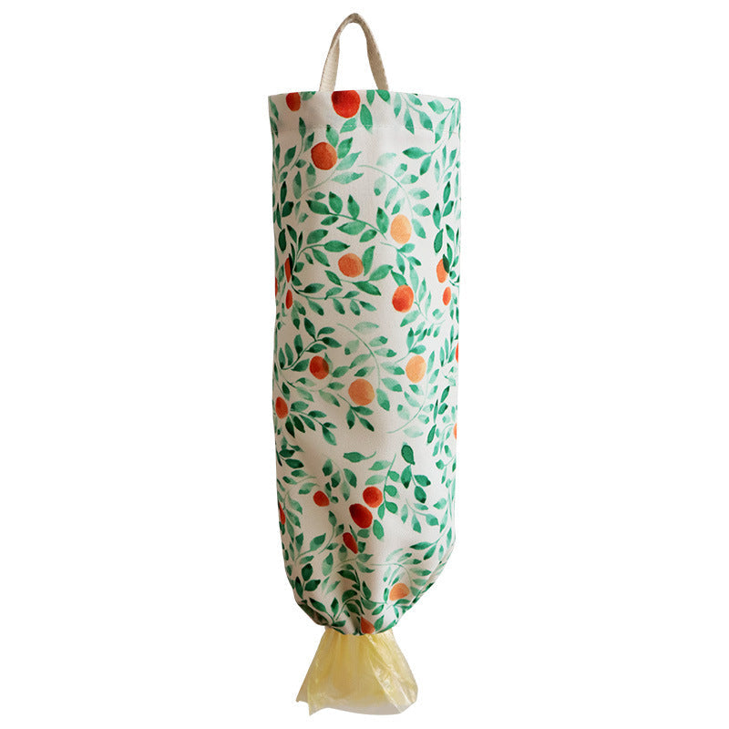 Waterproof Printed Plastic Bag Holder, Hanging Kitchen Storage Organizer Bag