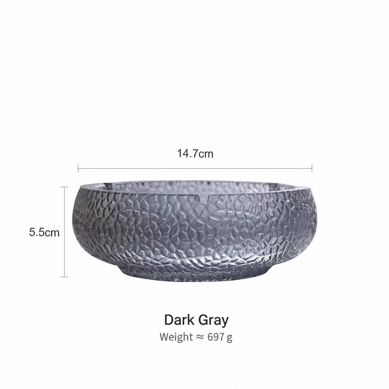 Luxury Textured Glass Ashtray – Crystal Pattern Decorative Cigarette Ashtray Tray for Home, Office, Bar & Hotel