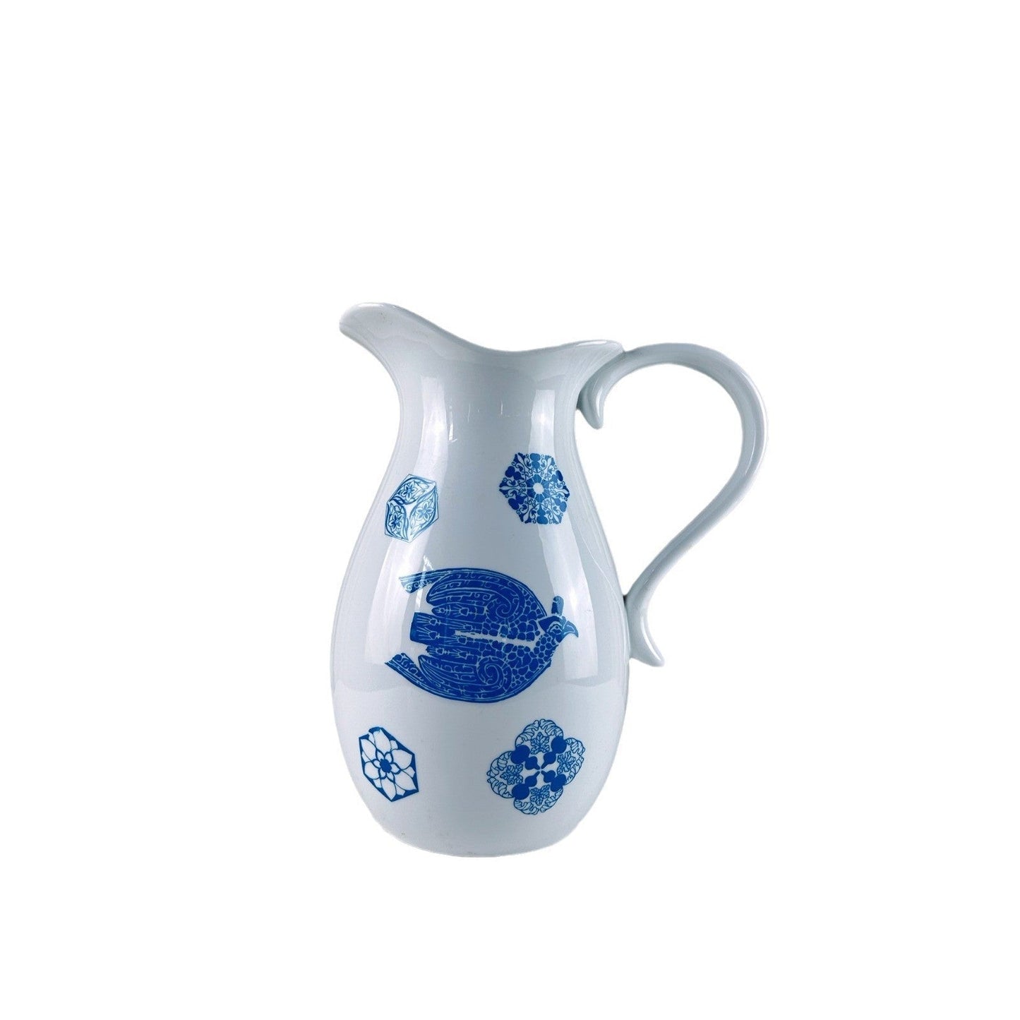Rustic Ceramic Pitcher Vase – Farmhouse Tabletop Flower Vase