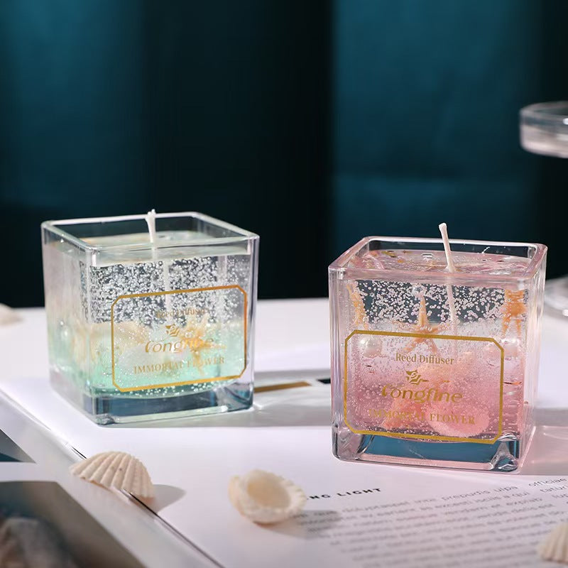Clear Glass Jelly Wax Scented Candle for Home Decor