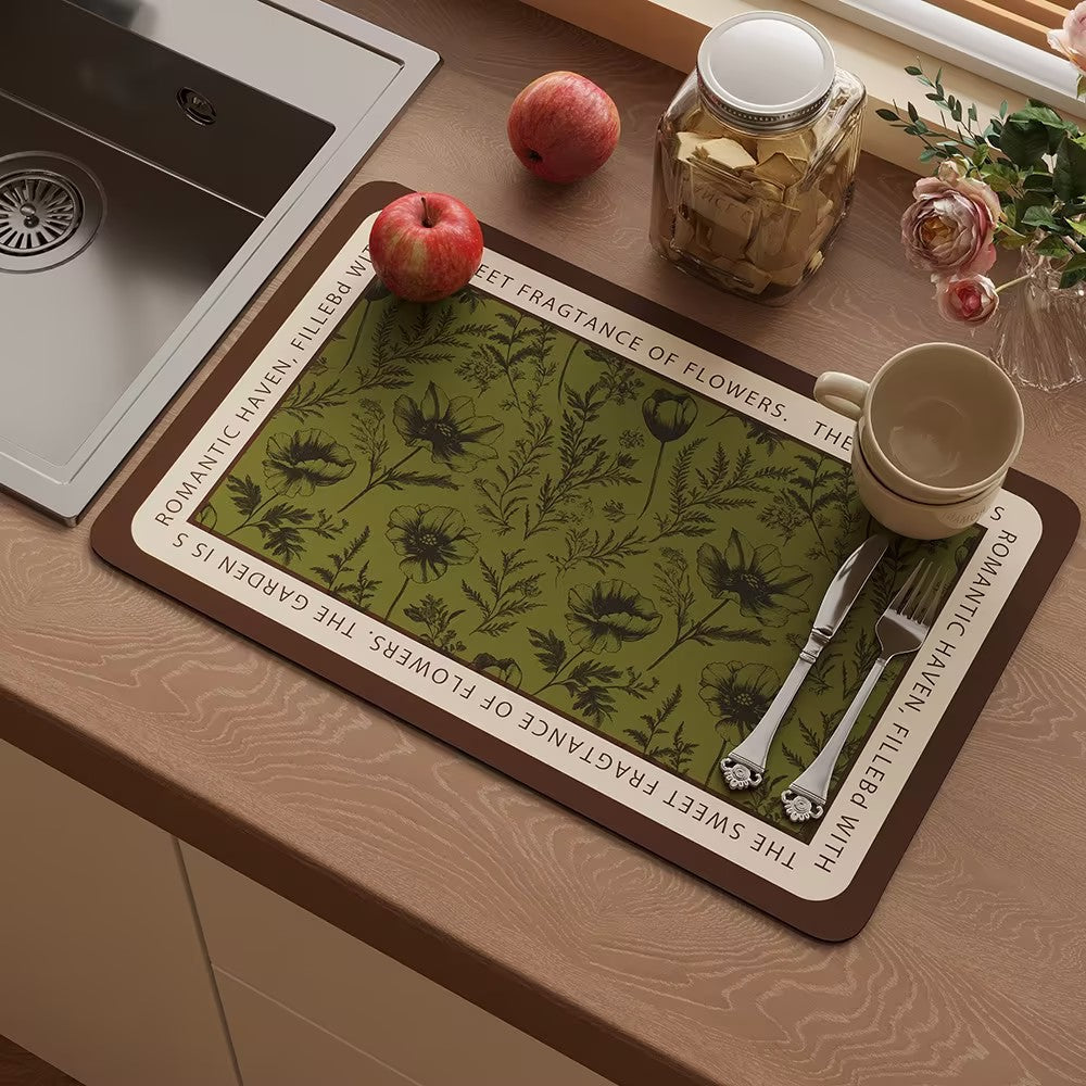 Decorative Kitchen Counter Mat – Waterproof Heat Resistant Table Protector Pad