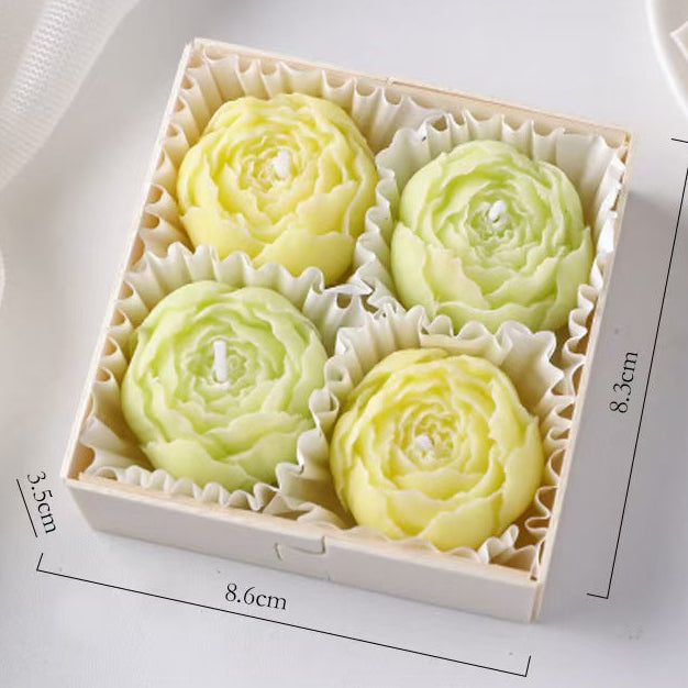 Peony Flower Scented Candle Set
