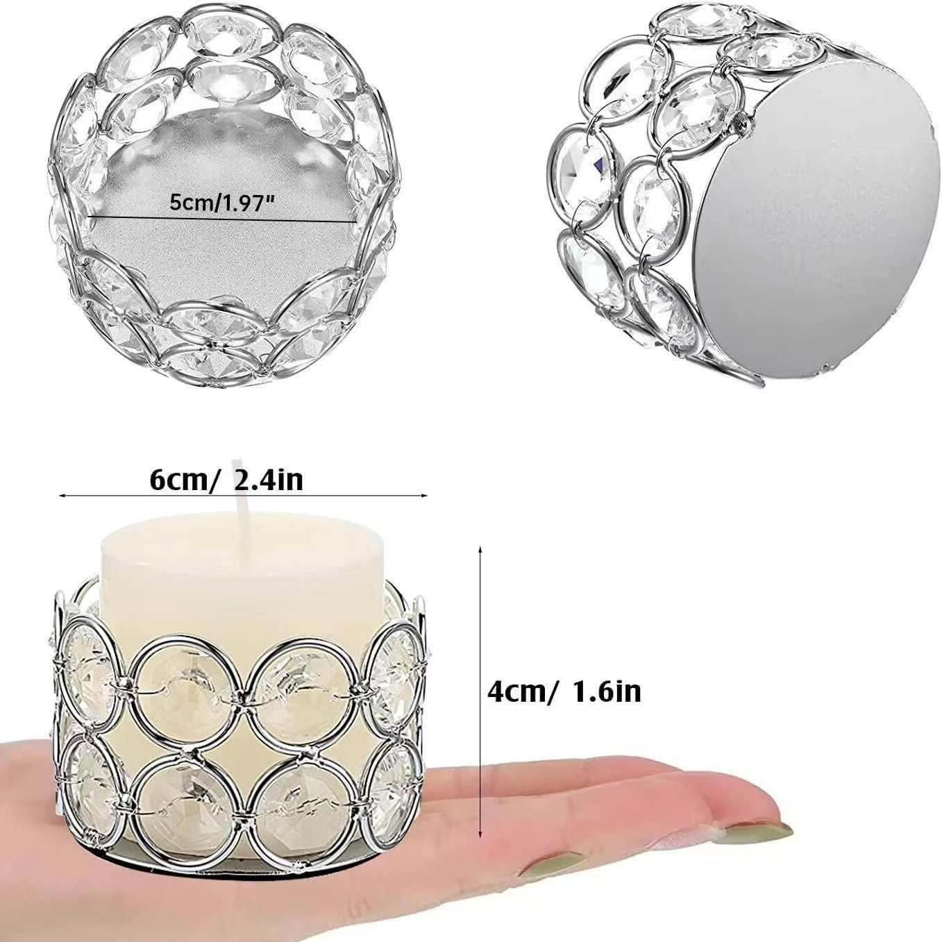 Crystal Candleholder Creative Iron Candle Cup Decor